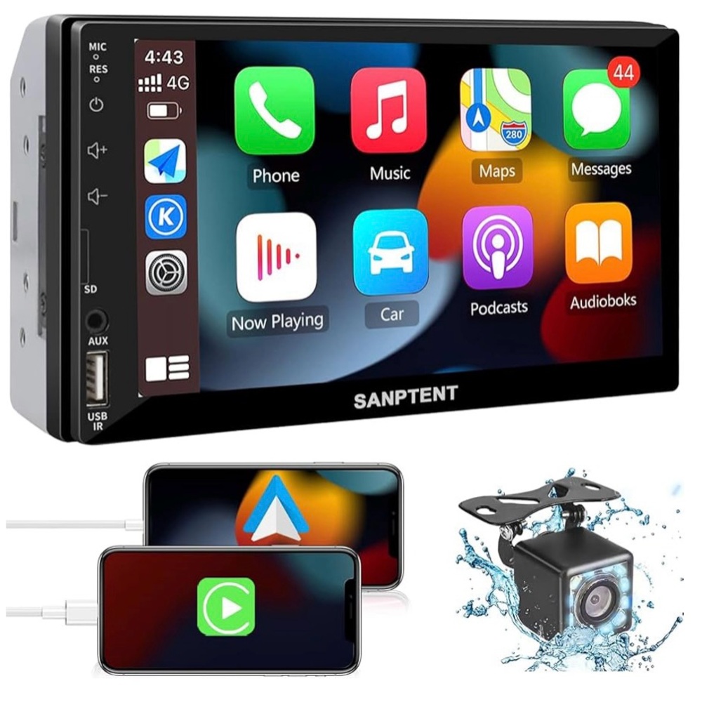 Black Car Audio Video System with Backup Camera